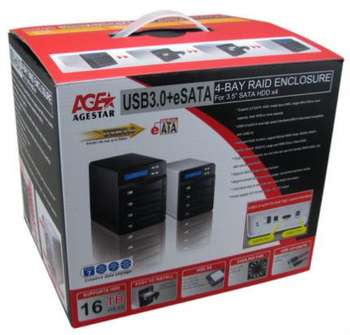 Бокс для HDD AgeStar 3C4B3A SATA II алюминий черный LCD 3.5"