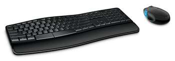 Комплект (клавиатура+мышь) Microsoft L3V-00017 клав:черный мышь:черный/синий USB беспроводная