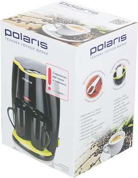 Кофеварка POLARIS PCM0210 450Вт черный/салатовый