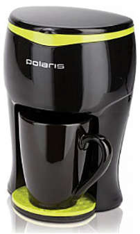 Кофеварка POLARIS PCM0109 350Вт черный/салатовый
