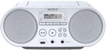 Магнитола Sony ZS-PS50 белый 4Вт/CD/CDRW/MP3/FM/USB