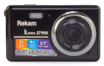 Фотокамера REKAM Фотоаппарат  iLook S950i черный 21Mpix 2.7" SDHC/MMC CMOS IS/Li-Ion