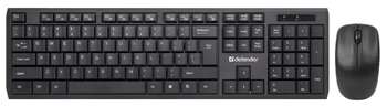 Комплект (клавиатура+мышь) DEFENDER Беспроводной набор Harvard C-945 RU,черный,мультимедийный USB 45945
