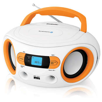 Магнитола BBK BS15BT белый/оранжевый 2Вт/MP3/FM/USB/BT