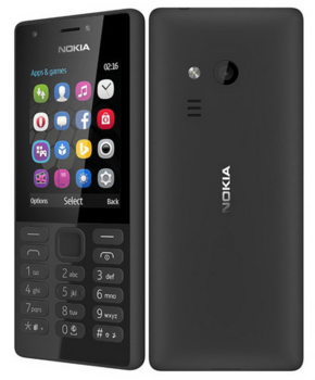 Сотовый телефон Nokia 216 Dual Sim Black, 2.4'' 320x240, 16MB RAM, 16MB, up to 32GB flash, 0.3Mpix/0.3Mpix, 2 Sim, 2G, BT, 1020mAh, 82.6g, 118x50.2x13.5, Игры Gameloft в комплекте A00027780