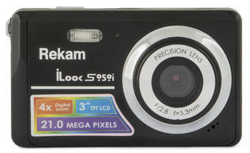 Фотокамера REKAM Фотоаппарат  iLook S959i темно-серый 21Mpix 3" 720p SDHC/MMC CMOS IS el/Li-Ion