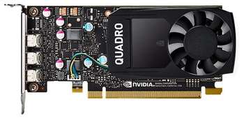 Видеокарта PNY NVIDIA Quadro P400, 2GB GDDR5/64-bit, PCI Express 3.0 x16, 3×mDP 1.4 , 30 W, 1-slot cooler, blk (VCQP400BLK-1)
