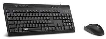 Комплект (клавиатура+мышь) Rapoo Клавиатура + мышь  NX1710 клав:черный мышь:черный USB Multimedia
