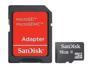 Карта памяти SanDisk MICRO SDHC 16GB W/ADAPT CL4 SDSDQM-016G-B35A