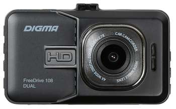 Автомобильный видеорегистратор Digma Видеорегистратор FreeDrive 108 DUAL черный 1.3Mpix 1080x1920 1080p 140гр. GP2248