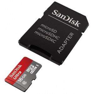 Карта памяти SANDISK BY WESTERN DIGITAL MICRO SDHC 16GB UHS-I W/A SDSQUNS-016G-GN3M