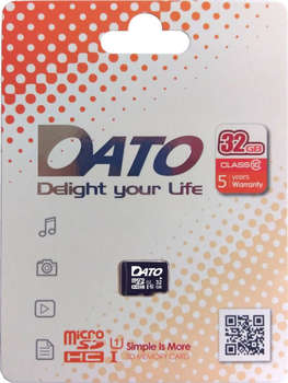 Карта памяти DATO Флеш карта microSDHC 32Gb Class10 DTTF032GUI10 w/o adapter