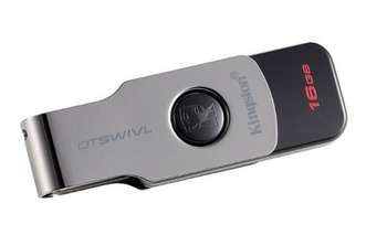 Flash-носитель Kingston Флеш Диск 16Gb DataTraveler DTSWIVL/16GB USB3.0 серебристый/черный