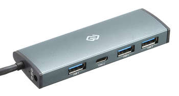 Маршрутизатор Digma USB-C HUB-3U3.0С-UC-G 4порт. серый
