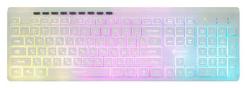 Клавиатура 490ML белый USB slim Multimedia LED