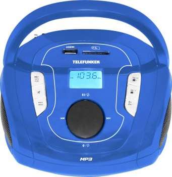 Магнитола TELEFUNKEN АудиоTF-SRP3471B синий 3Вт/MP3/FM/USB/BT/SD