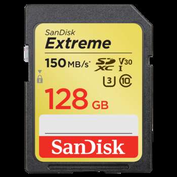 Карта памяти SanDisk Extreme SDXC Card 128GB 150MB/s V30 UHS-I U3 SDSDXV5-128G-GNCIN