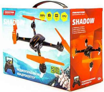 Квадрокоптер PILOTAGE Shadow FPV 2Mpix 720p WiFi ПДУ черный/оранжевый