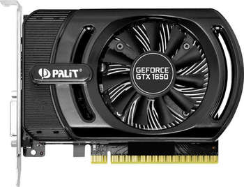 Видеокарта Palit GeForce GTX 1650 1485MHz PCI-E 3.0 4096MB 8000MHz 128 bit DVI HDMI HDCP StormX