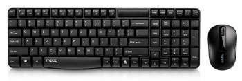 Комплект (клавиатура+мышь) Rapoo X1800S клав:черный мышь:черный USB беспроводная 18427