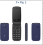 Сотовый телефон F+ Flip3 Blue, 2.8'' 240х320, 32MB RAM, 32MB, up to 32GB flash, 0,3Mpix, 2 Sim, BT v3.0, Micro-USB, 1000mAh, 115g, 106,5 ммx55,5 ммx15,5 мм Flip3 Blue