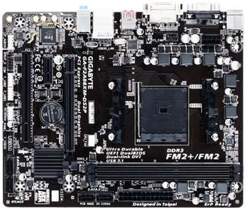 Материнская плата Gigabyte GA-F2A88XM-DS2P Soc-FM2+ AMD A88X 2xDDR3 mATX AC`97 8ch GbLAN RAID RAID1 RAID5 RAID10+VGA+DVI