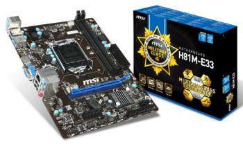 Материнская плата MSI H81M-E33 Socket-1150 Intel H81 DDR3 mATX AC`97 8ch(7.1) GbLAN SATA3 VGA+HDMI BULK