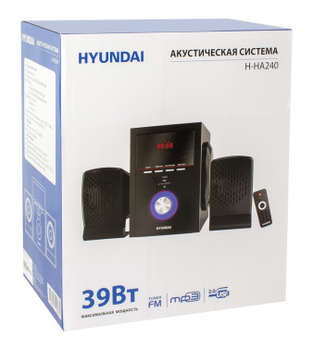 Музыкальный центр Микросистема Hyundai H-HA240 черный 39Вт/FM/USB/BT/SD