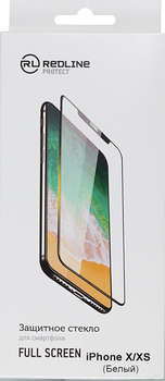 Аксессуар для смартфона REDLINE Защитное стекло для экрана  Full Screen белый для Apple iPhone X/XS 1шт.