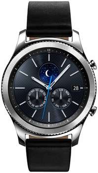 Умные часы, браслет Samsung Смарт-часы  Galaxy Gear S3 classic SM-R770 1.3" Super AMOLED серебристый