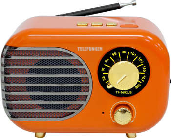 Радиоприемник TELEFUNKEN TF-1682UB оранжевый/золотистый USB microSD