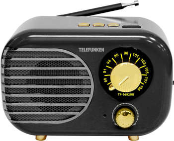 Радиоприемник TELEFUNKEN TF-1682UB черный/золотистый USB microSD