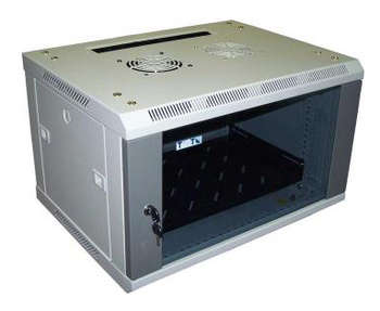 Шкаф, стойка LANMASTER Pro TWT-CBW2-6U-6X6 6U 600x600мм пер.дв.стекл 60кг серый