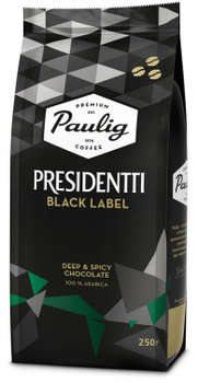Кофе Paulig зерновой Presidentti Black Label 250г.