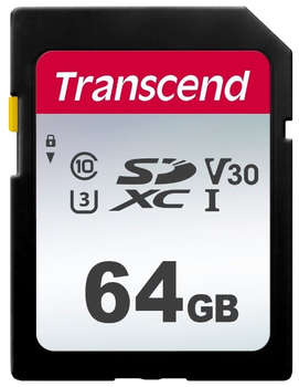 Карта памяти Transcend SDHC 64Gb Class10 TS64GSDC300S 300S w/o adapter