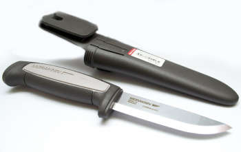 Нож кухонный MORAKNIV Robust стальной разделочный лезв.91мм прямая заточка серый/черный 12249