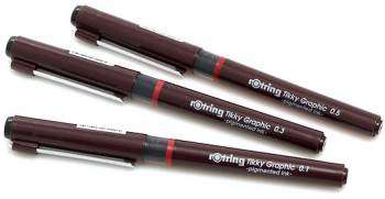 Ручка роллер ROTRING Набор ручек капиллярных TIKKY GRAPHIC  :3 ручки: 0.3/0.5/0.7мм черные чернила