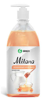 Мыло Grass Крем-Милана жидкое 1л молоко мёд