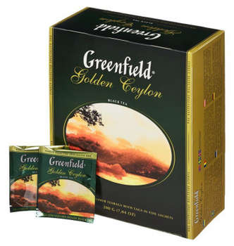 Чай Greenfield Golden Ceylon черный 100пак. карт/уп.