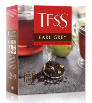 Чай Tess Earl Grey черный бергамот 100пак. 160гр карт/уп.