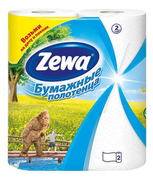 Полотенца бумажные ZEWA 2-хслойная 14м 56лист. белый
