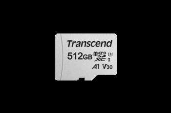 Карта памяти Transcend 512GB UHS-I U3, A1, V30 microSD with Adapter TS512GUSD300S-A