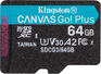 Карта памяти Kingston Флеш карта microSDXC 64Gb Class10 SDCG3/64GBSP Canvas Go! Plus w/o adapter