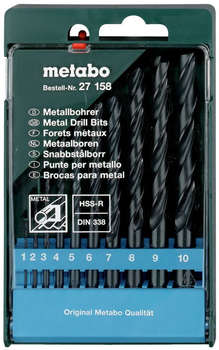 Набор бит и сверел  Metabo Набор сверл 627158000 по металлу  для дрелей