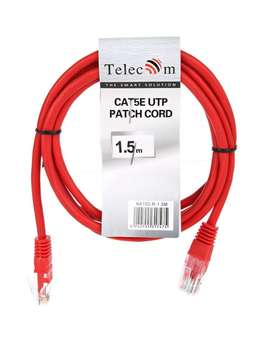 Патч-корд Telecom Кабель PATCH CAT5E UTP 1.5M RED NA102-R-1.5M TELECOM