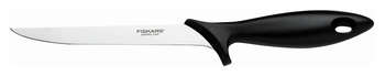 Нож кухонный FISKARS Essential  стальной филейный для рыбы лезв.180мм прямая заточка черный
