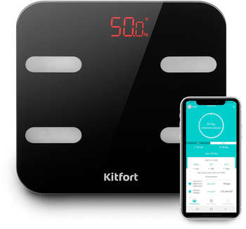Весы KITFORT напольные электронные KT-806 макс.180кг черный