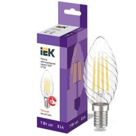 Лампа IEK LLF-CT35-7-230-30-E14-CL LED CT35 свеча вит. 7Вт 230В 3000К E14 серия 360°