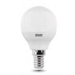 Лампа GAUSS 53116 Светодиодная LED Elementary Шар 6W E14 420lm 3000K 1/10/50 0