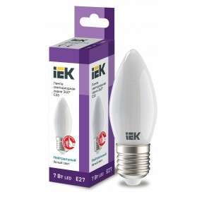 Лампа IEK LLF-C35-7-230-40-E27-FR LED C35 свеча матов. 7Вт 230В 4000К E27 серия 360°